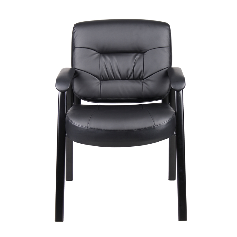 Scranton & Co Executive Mid Back LeatherPlus Guest Chair in Black