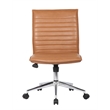 Scranton & Co Ribbed Vinyl Armless Hospitality Task Chair in Caramel