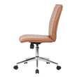 Scranton & Co Ribbed Vinyl Armless Hospitality Task Chair in Caramel