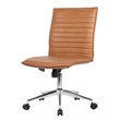 Scranton & Co Ribbed Vinyl Armless Hospitality Task Chair in Caramel