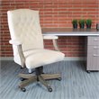 Scranton & Co Tufted Velvet High-Back Swivel Executive Chair in Champagne