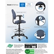 Scranton & Co Contoured Fabric Drafting Stool with Adjustable Arms in Blue