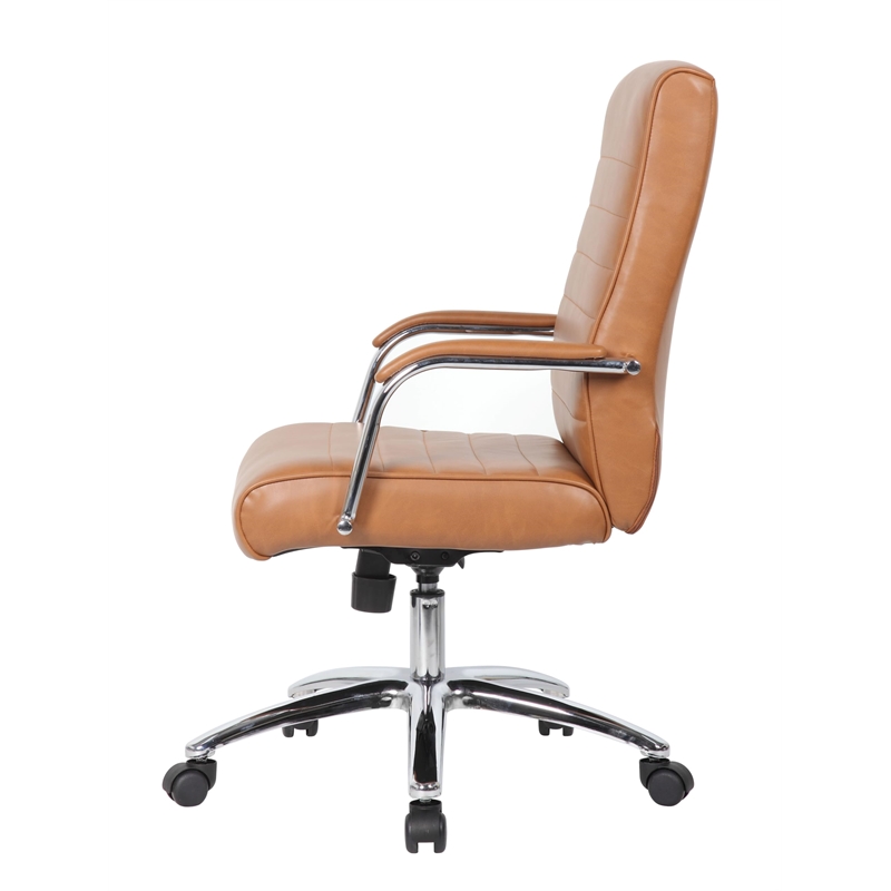 Scranton & Co Vinyl Executive Conference Chair with Arms in Caramel
