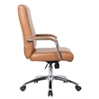 Scranton & Co Vinyl Executive Conference Chair with Arms in Caramel
