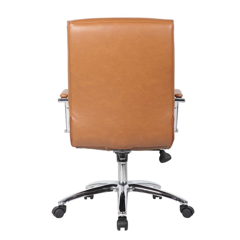 Scranton & Co Vinyl Executive Conference Chair with Arms in Caramel