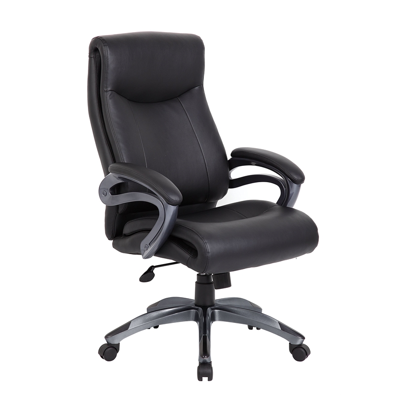 Scranton & Co Double Layer LeatherPlus Executive Chair in Black