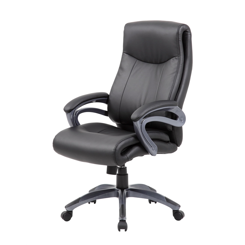 Scranton & Co Double Layer LeatherPlus Executive Chair in Black