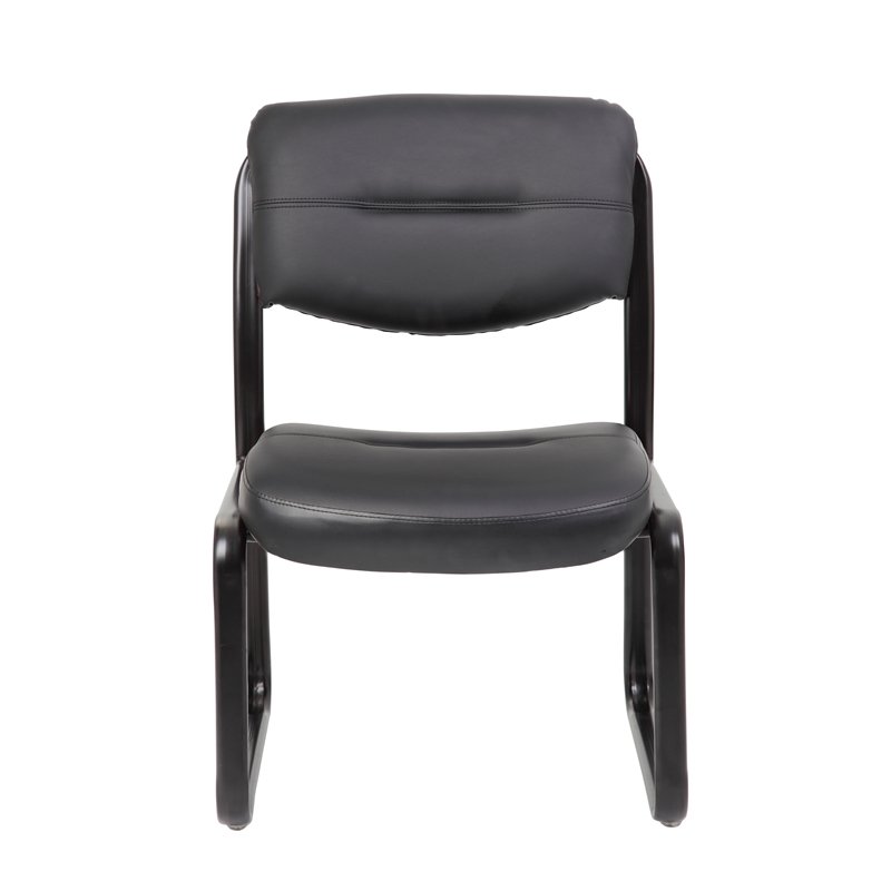 Scranton & Co LeatherPlus Guest Chair with Contoured Lumbar Support in Black