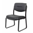 Scranton & Co LeatherPlus Guest Chair with Contoured Lumbar Support in Black