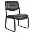 Scranton & Co LeatherPlus Guest Chair with Contoured Lumbar Support in Black