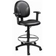 Scranton & Co Adjustable Arm Faux Leather Drafting Stool with 27
