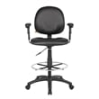 Scranton & Co Adjustable Arm Faux Leather Drafting Stool with 27