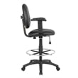 Scranton & Co Adjustable Arm Faux Leather Drafting Stool with 27