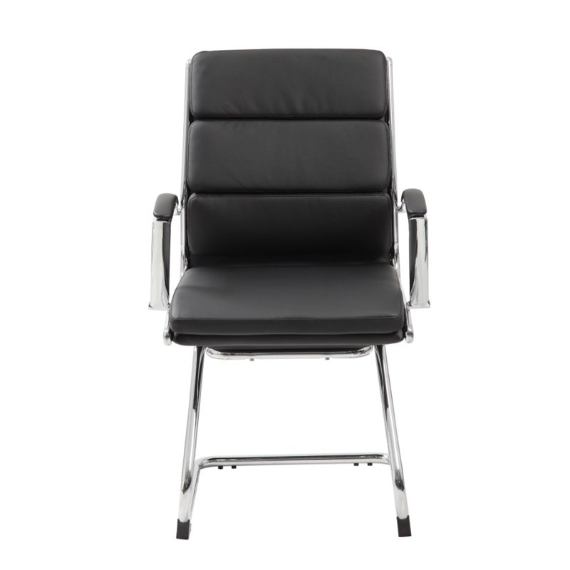 Scranton & Co CaressoftPlus Mid-Back Executive Guest Chair in Black