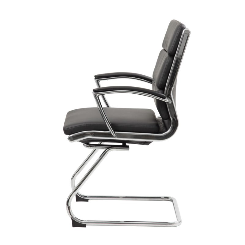 Scranton & Co CaressoftPlus Mid-Back Executive Guest Chair in Black