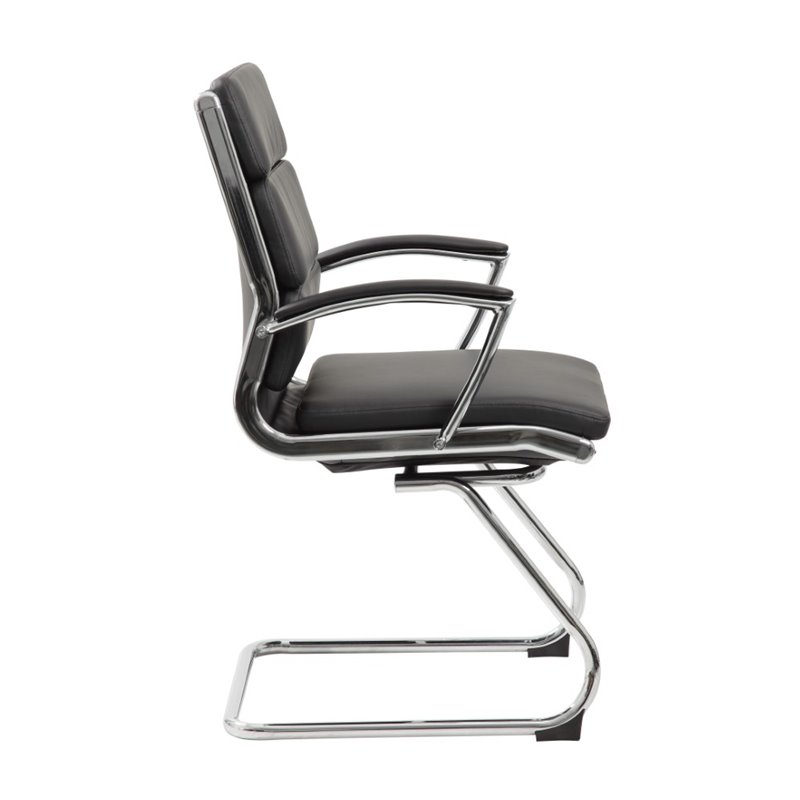 Scranton & Co CaressoftPlus Mid-Back Executive Guest Chair in Black