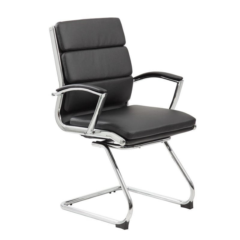 Scranton & Co CaressoftPlus Mid-Back Executive Guest Chair in Black