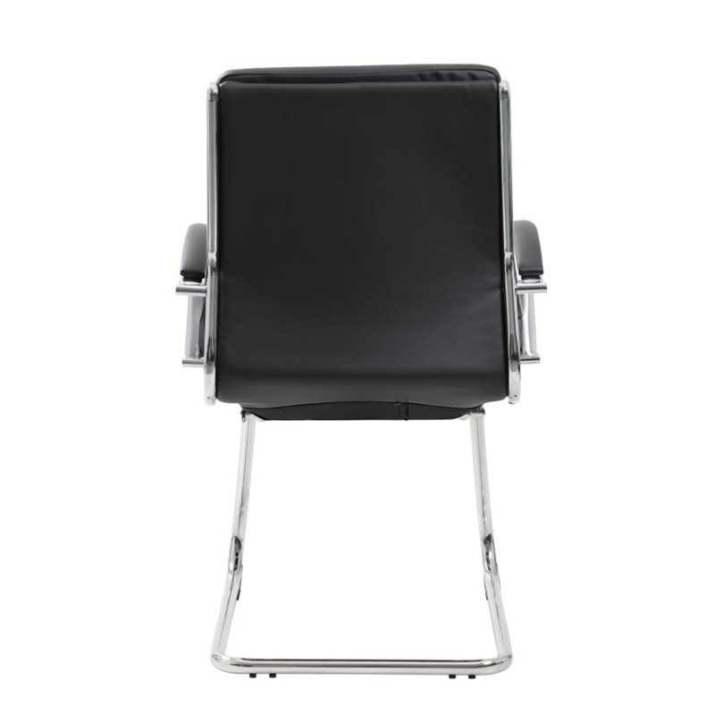 Scranton & Co CaressoftPlus Mid-Back Executive Guest Chair in Black