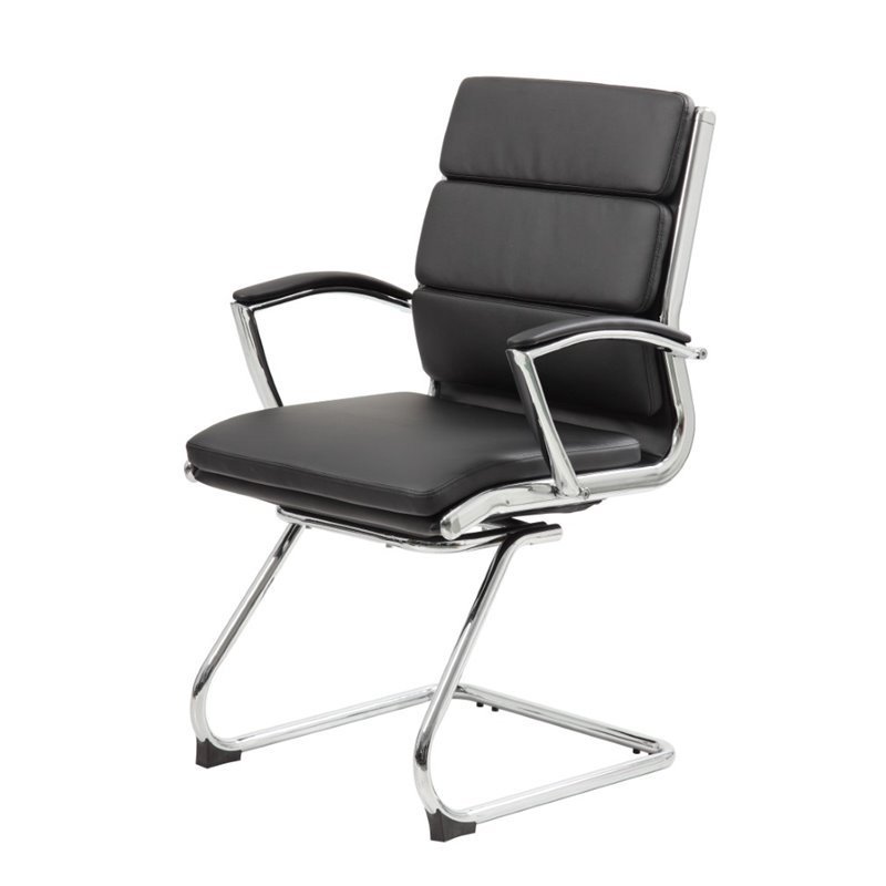 Scranton & Co CaressoftPlus Mid-Back Executive Guest Chair in Black