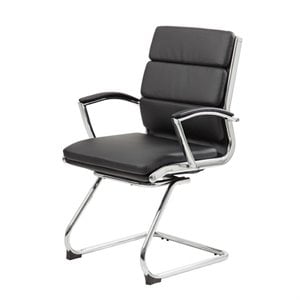 Scranton & Co CaressoftPlus Mid-Back Executive Guest Chair in Black