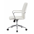 Scranton & Co Ribbed Back Vinyl Desk Chair with Chrome Arms in White