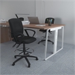 Scranton & Co LeatherPlus Drafting Stool with Loop Arms and Footring in Black