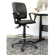 Scranton & Co LeatherPlus Drafting Stool with Loop Arms and Footring in Black