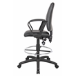 Scranton & Co LeatherPlus Drafting Stool with Loop Arms and Footring in Black