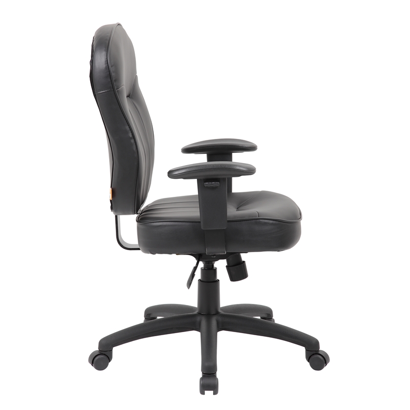 Scranton & Co Faux Leather Task Chair with Adjustable Arms in Black