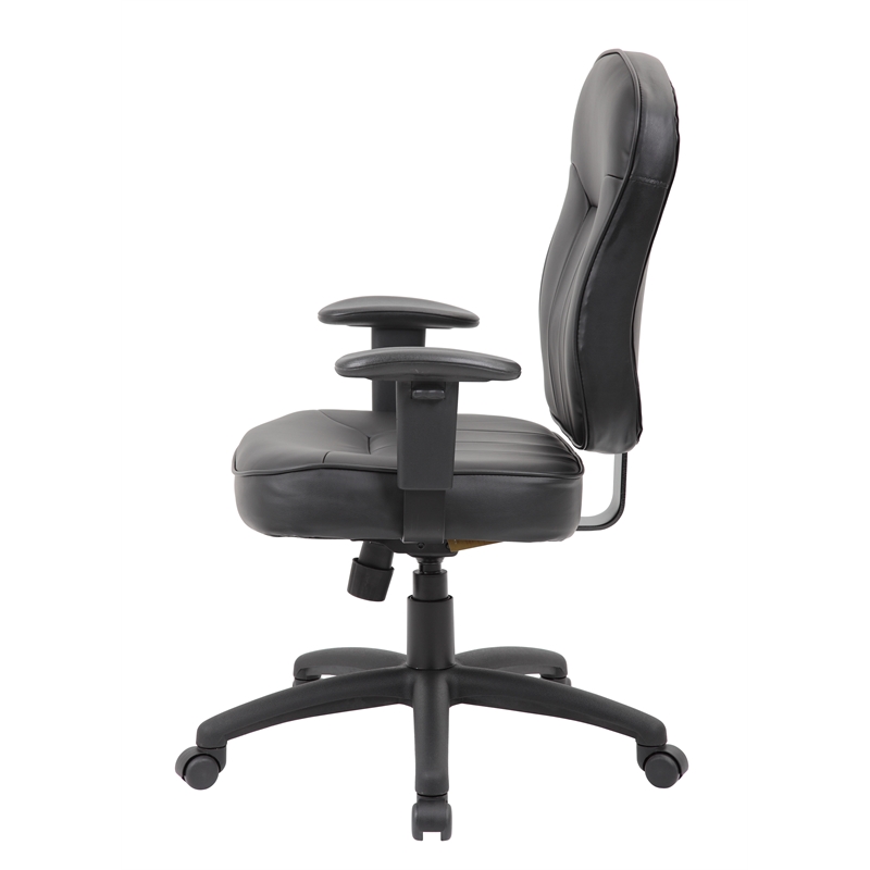 Scranton & Co Faux Leather Task Chair with Adjustable Arms in Black