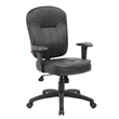 Scranton & Co Faux Leather Task Chair with Adjustable Arms in Black