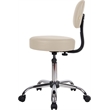 Scranton & Co Vinyl Mid-Back Medical Stool with Adjustable Back Depth in Beige