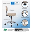 Scranton & Co Vinyl Mid-Back Medical Stool with Adjustable Back Depth in Beige