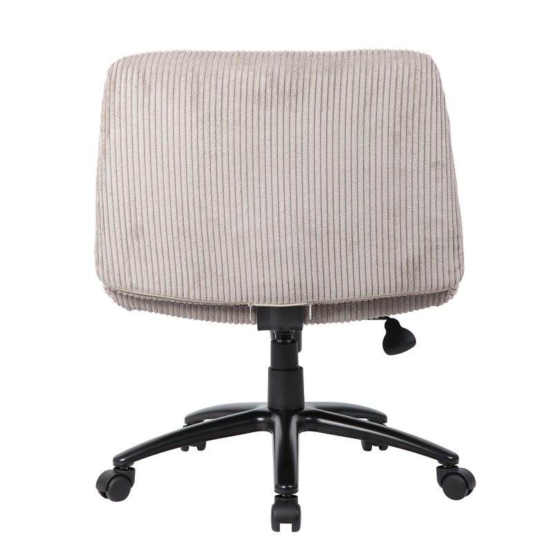 Scranton & Co Criss Cross Corduroy Desk Chair with Adjustable Height in Beige