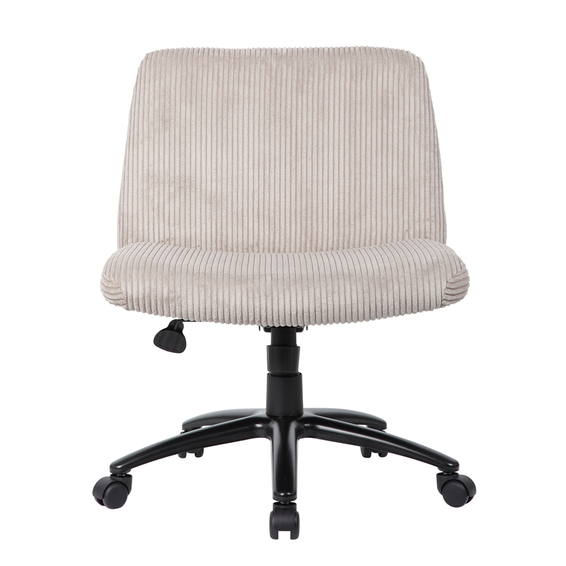 Scranton & Co Criss Cross Corduroy Desk Chair with Adjustable Height in Beige