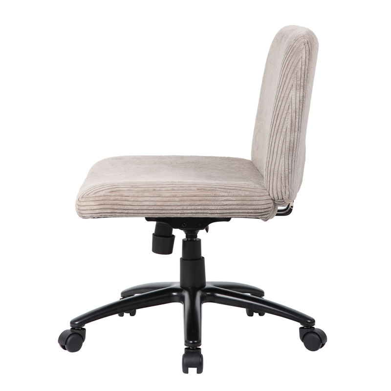 Scranton & Co Criss Cross Corduroy Desk Chair with Adjustable Height in Beige