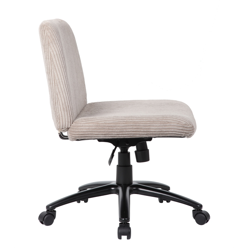 Scranton & Co Criss Cross Corduroy Desk Chair with Adjustable Height in Beige