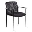 Scranton & Co Stackable Guest Chair with Tapered Legs and Arms in Black
