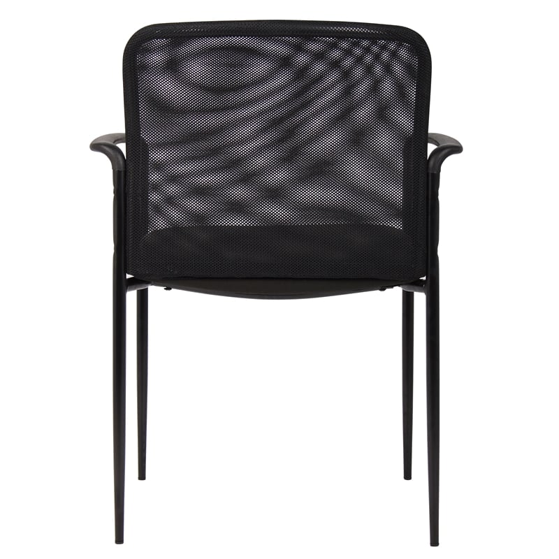 Scranton & Co Stackable Guest Chair with Tapered Legs and Arms in Black