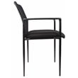Scranton & Co Stackable Guest Chair with Tapered Legs and Arms in Black