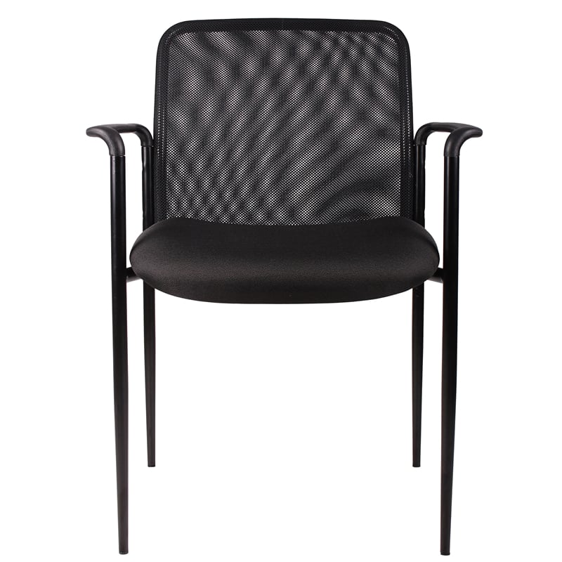 Scranton & Co Stackable Guest Chair with Tapered Legs and Arms in Black