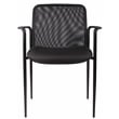 Scranton & Co Stackable Guest Chair with Tapered Legs and Arms in Black