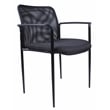 Scranton & Co Stackable Guest Chair with Tapered Legs and Arms in Black