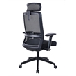 Scranton & Co Mesh Back Vinyl Task Chair with Headrest and Synchro-Tilt in Black