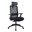 Scranton & Co Mesh Back Vinyl Task Chair with Headrest and Synchro-Tilt in Black