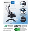 Scranton & Co Mesh Back Vinyl Task Chair with Headrest and Synchro-Tilt in Black