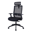 Scranton & Co Mesh Back Vinyl Task Chair with Headrest and Synchro-Tilt in Black