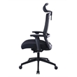 Scranton & Co Mesh Back Vinyl Task Chair with Headrest and Synchro-Tilt in Black