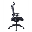 Scranton & Co Mesh Back Vinyl Task Chair with Headrest and Synchro-Tilt in Black