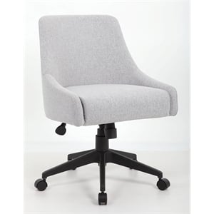 Scranton & Co Poly-Linen Guest Chair with Casters and Curved Back in Grey